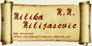 Milika Milijašević vizit kartica